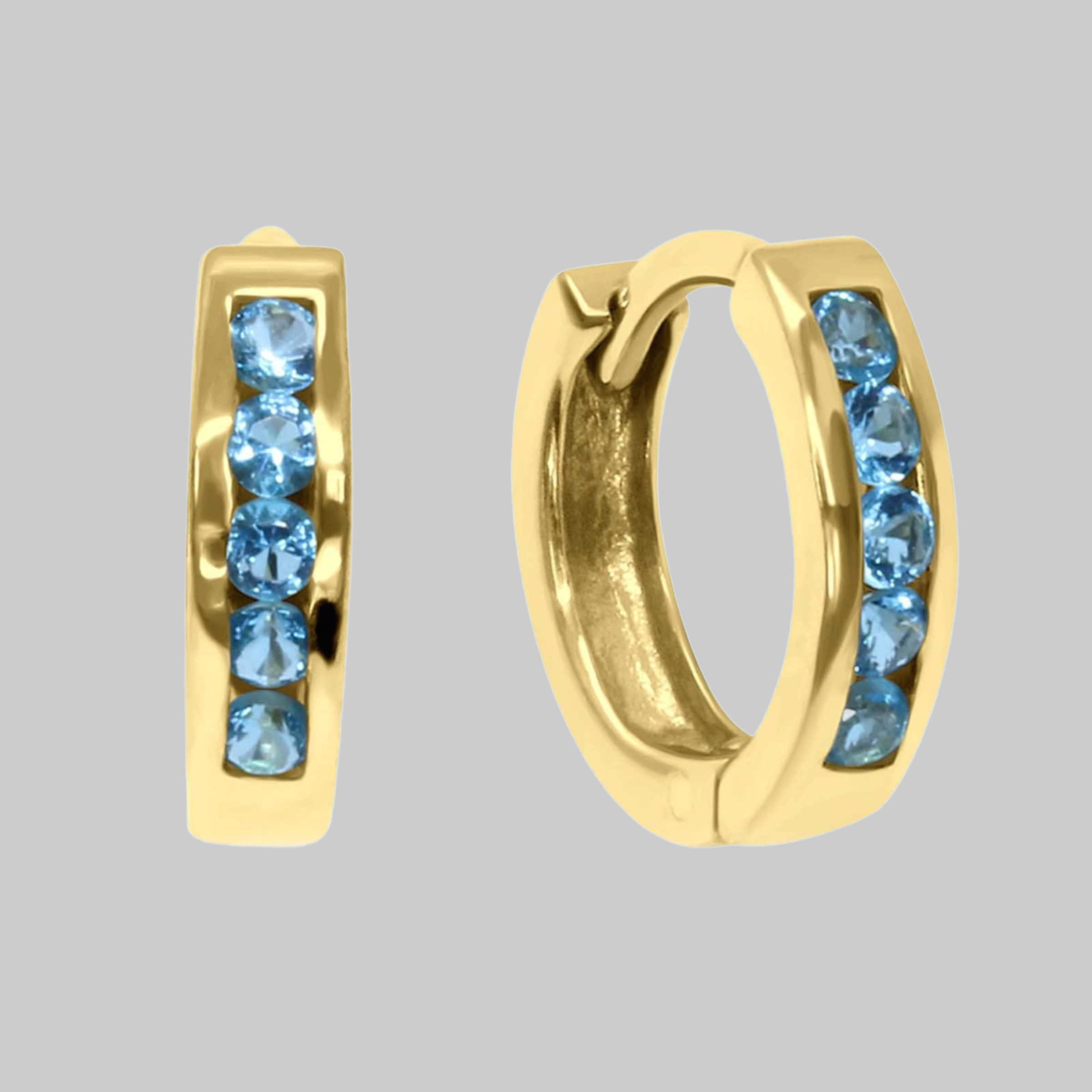 schmuck23 Klappcreolen Ohrringe Creolen 925 Silber Damen Kinder Mädchen Gold/Hellb schmuck23 myToys