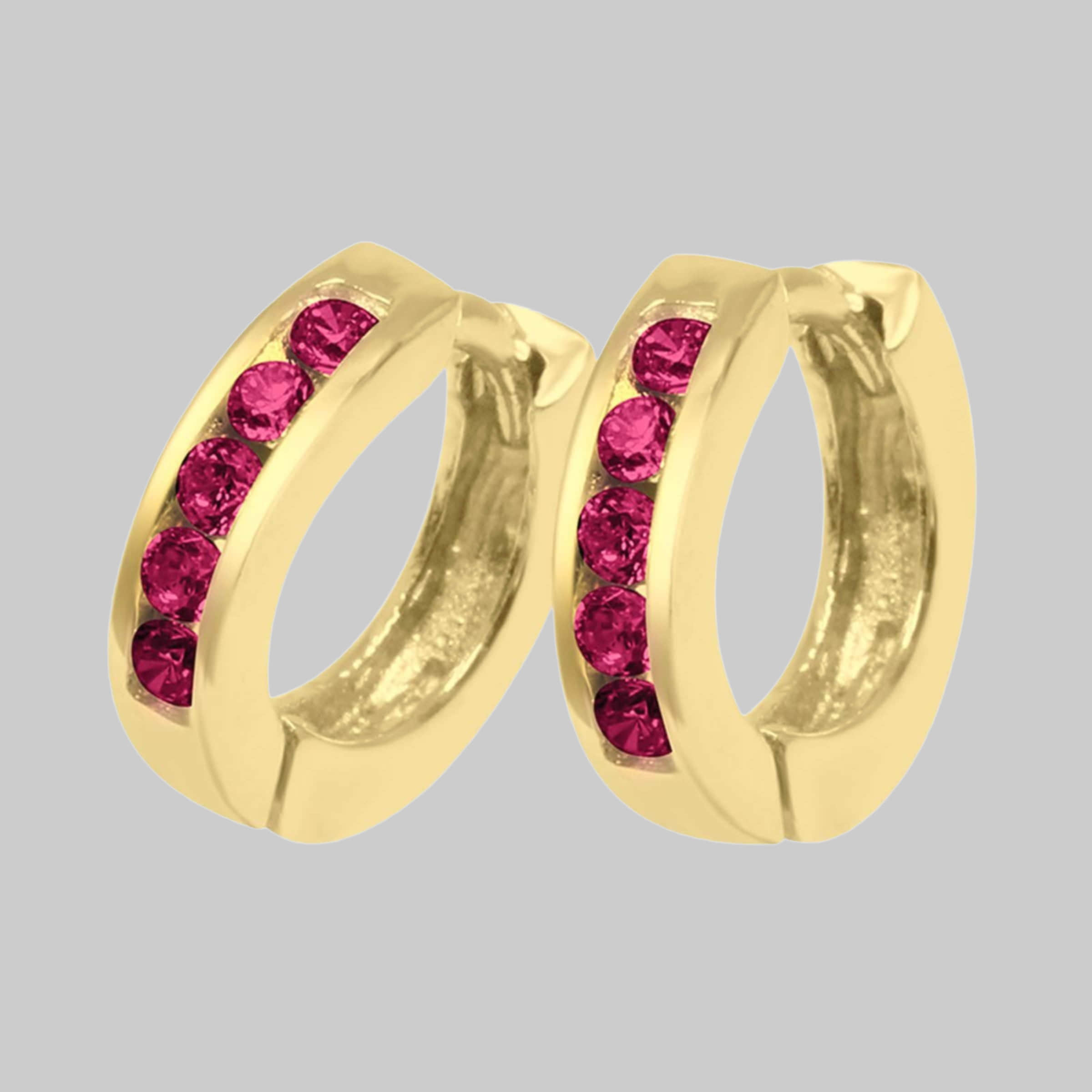 schmuck23 schmuck23 Klappcreolen Ohrringe Creolen 925 Silber Damen Kinder Mädchen Gold/Rot myToys