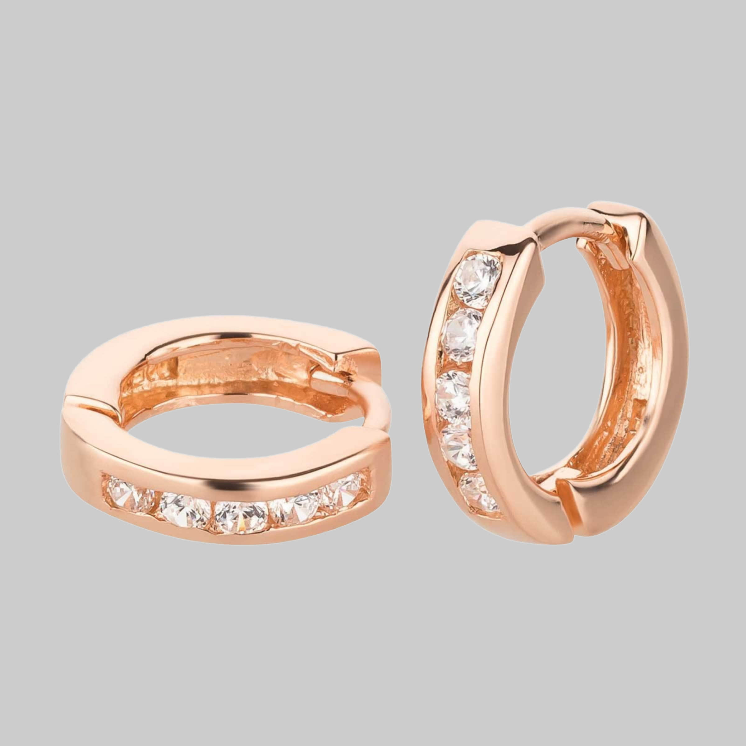 schmuck23 Klappcreolen Ohrringe Creolen 925 Silber Damen Kinder Mädchen Rosegold/K myToys schmuck23