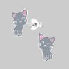 schmuck23 myToys schmuck23 Sterling Silver Cat Earrings for Children - 925 Silver Grau